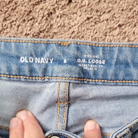 Old Navy Light Blue Distressed Straight Leg Jeans - Picture 2 of 2